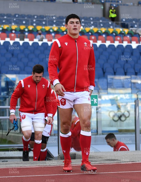 130321 - Italy v Wales - Guinness Six Nations - Louis Rees-Zammit of Wales runs out