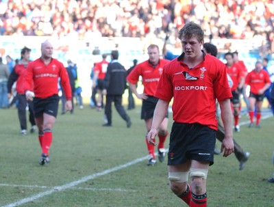 150203 - Italy v Wales - Six Nations Championship - Wales' Dafydd Jones leaves the field dejected