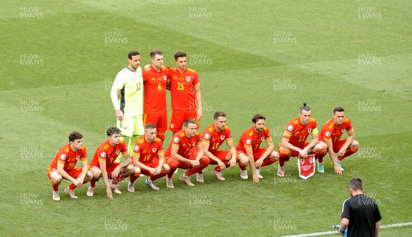 200621 - Italy v Wales - Euro 2020, Group A - Wales players pose for a team picture ahead of kick off