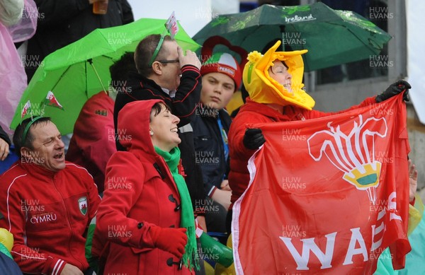 230213 - Italy v Wales - RBS Six Nations -Wales fans