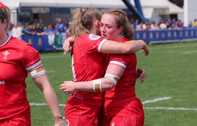 270425 - Italy v Wales, Guinness Women’s Six Nations 2025 - Abbie Fleming of Wales and Carys Cox of Wales at the end of the match