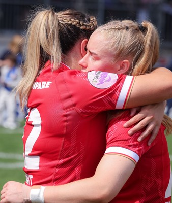 270425 - Italy v Wales, Guinness Women’s Six Nations 2025 - Courtney Keight of Wales and Catherine Richards of Wales at the end of the match