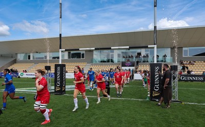 270425 - Italy v Wales, Guinness Women’s Six Nations 2025 - The Wales team walk out at the start of the match