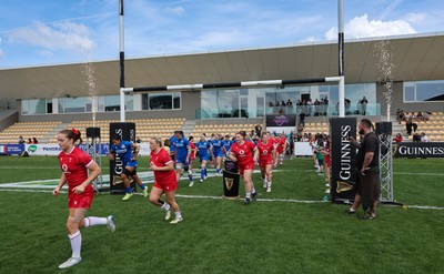 270425 - Italy v Wales, Guinness Women’s Six Nations 2025 - The Wales team walk out at the start of the match