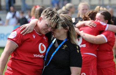 270425 - Italy v Wales, Guinness Women’s Six Nations 2025 - Donna Rose of Wales with team manager Angela Daw at the end of the match