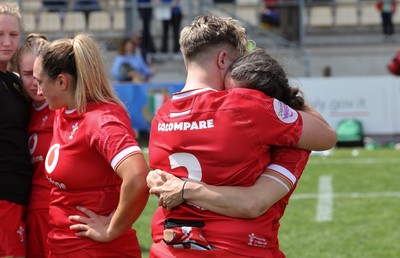 270425 - Italy v Wales, Guinness Women’s Six Nations 2025 - Donna Rose of Wales and Jasmine Joyce of Wales at the end of the match