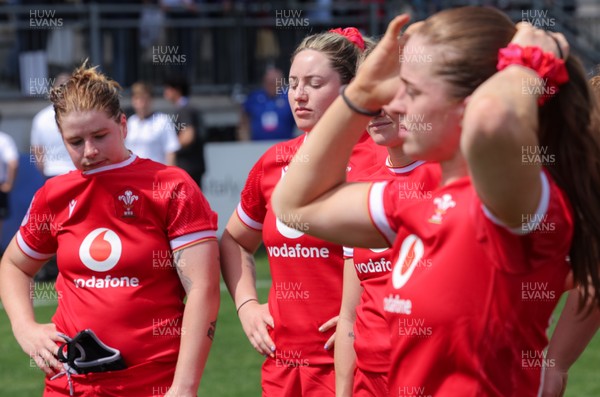 270425 - Italy v Wales, Guinness Women’s Six Nations 2025 - Bethan Lewis of Wales and Gwen Crabb of Wales at the end of the match