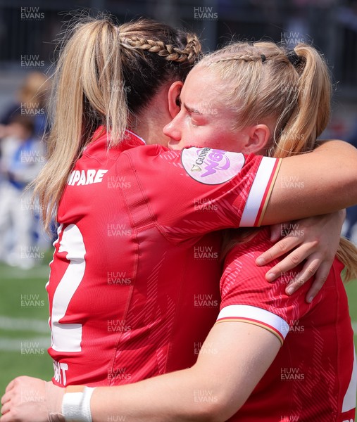 270425 - Italy v Wales, Guinness Women’s Six Nations 2025 - Courtney Keight of Wales and Catherine Richards of Wales at the end of the match