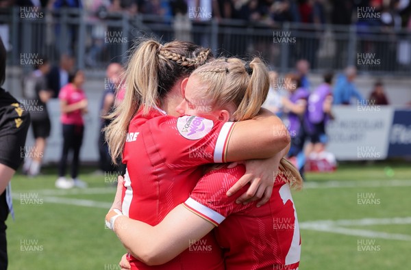 270425 - Italy v Wales, Guinness Women’s Six Nations 2025 - Courtney Keight of Wales and Catherine Richards of Wales at the end of the match
