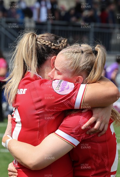 270425 - Italy v Wales, Guinness Women’s Six Nations 2025 - Courtney Keight of Wales and Catherine Richards of Wales at the end of the match