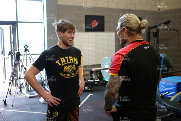180419 - MMA fighter and Cage Warriors World Champion Jack Shore talks to Richard Hibbard as he trains at Dragons Rugby HQ - 