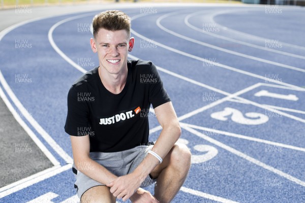 190718 - Picture shows Welsh middle distance runner Jake Heyward at Cardiff Met University Athletics Centre