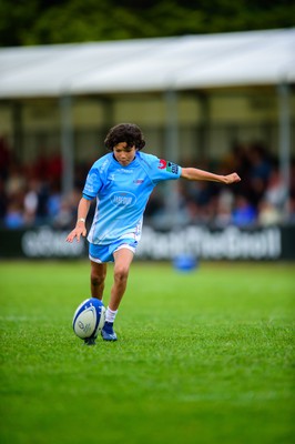 100622 - James Hook Select XV v Classic Lions XV - James Hook Testimonial Match - James Hook's son, Harrison, kicks a conversion