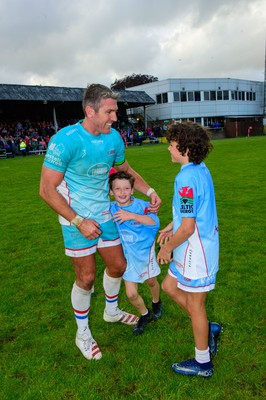 100622 - James Hook Select XV v Classic Lions XV - James Hook Testimonial Match - James Hook with sons OIlie and Harrison