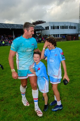 100622 - James Hook Select XV v Classic Lions XV - James Hook Testimonial Match - James Hook with sons OIlie and Harrison