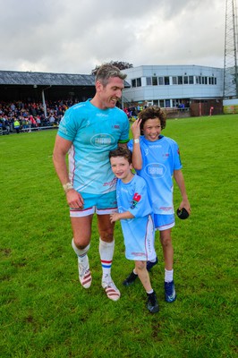 100622 - James Hook Select XV v Classic Lions XV - James Hook Testimonial Match - James Hook with sons OIlie and Harrison