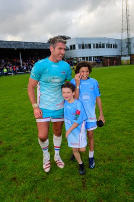 100622 - James Hook Select XV v Classic Lions XV - James Hook Testimonial Match - James Hook with sons OIlie and Harrison