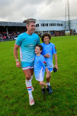 100622 - James Hook Select XV v Classic Lions XV - James Hook Testimonial Match - James Hook with sons OIlie and Harrison