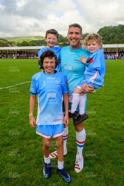 100622 - James Hook Select XV v Classic Lions XV - James Hook Testimonial Match - James Hook with sons OIlie (back left), Harrison (bottom left) and George (right)