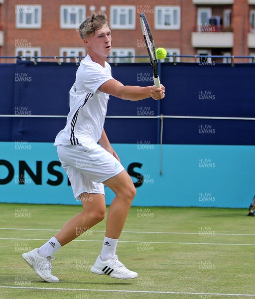 220619 - Fever Tree Tennis Championship Day 6 - Paul Hutchins Trophy -  James Story (Wales) in action during his match against William Grant (USA) 