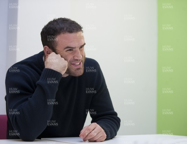 100113 - Jamie Roberts -  Wales Rugby player Jamie Roberts interviewed at University Hospital of Wales, Cardiff   