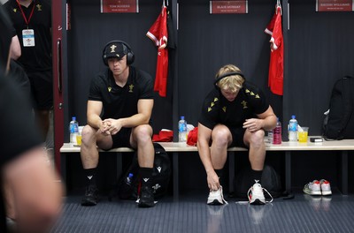 050725 - Japan v Wales - Summer Tour First Test - Tom Rogers and Blair Murray of Wales before the game