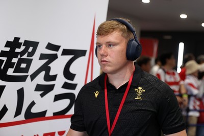 050725 - Japan v Wales - Summer Tour First Test - Sam Costelow of Wales arrives at the stadium