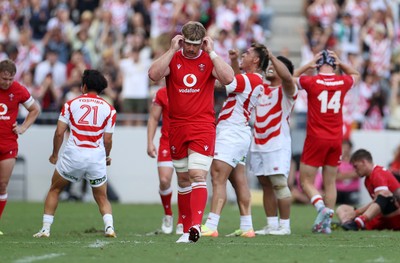 050725 - Japan v Wales - Summer Tour First Test - A dejected Aaron Wainwright of Wales at full time