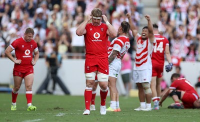050725 - Japan v Wales - Summer Tour First Test - A dejected Aaron Wainwright of Wales at full time
