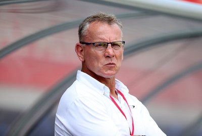 050725 - Japan v Wales - Summer Tour First Test - Kingsley Jones in the dugouts during the warm up