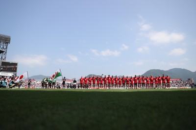 050725 - Japan v Wales - Summer Tour First Test - Wales sing the anthem