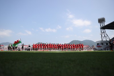 050725 - Japan v Wales - Summer Tour First Test - Wales sing the anthem