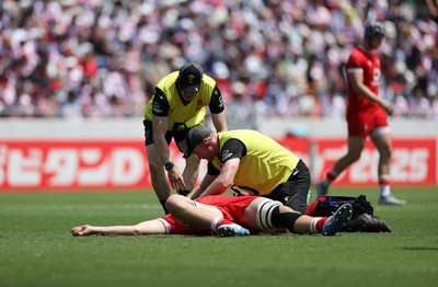 050725 - Japan v Wales - Summer Tour First Test - Dr Dan Vaughan with Ben Carter of Wales 