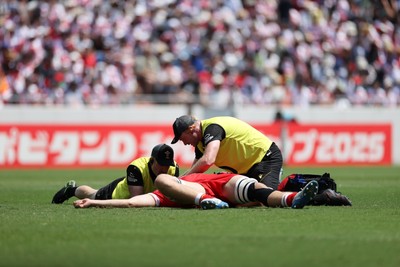 050725 - Japan v Wales - Summer Tour First Test - Dr Dan Vaughan with Ben Carter of Wales 