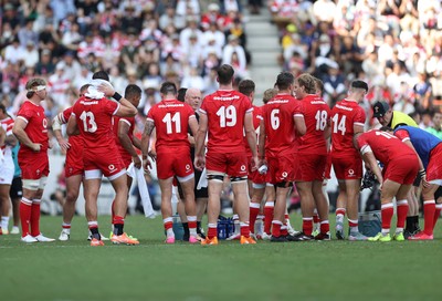 050725 - Japan v Wales - Summer Tour First Test - Wales during a water break