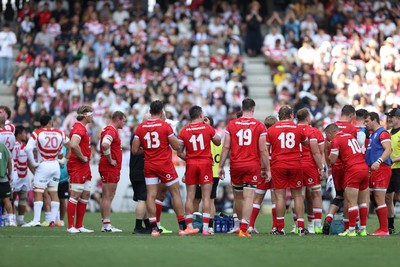 050725 - Japan v Wales - Summer Tour First Test - Wales during a water break