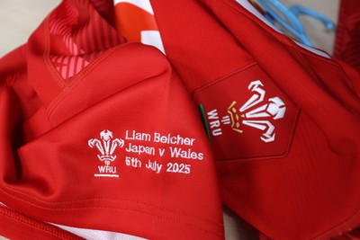 050725 - Japan v Wales - Summer Tour First Test - Liam Belcher of Wales jersey