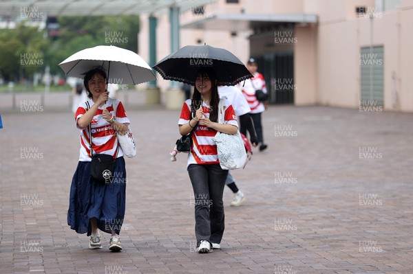 050725 - Japan v Wales - Summer Tour First Test - Fans outside the stadium before the game
