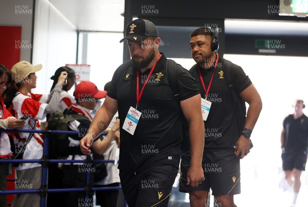 050725 - Japan v Wales - Summer Tour First Test - Nicky Smith and Taulupe Faletau of Wales arrive at the stadium