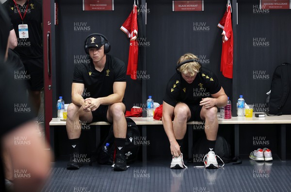050725 - Japan v Wales - Summer Tour First Test - Tom Rogers and Blair Murray of Wales before the game