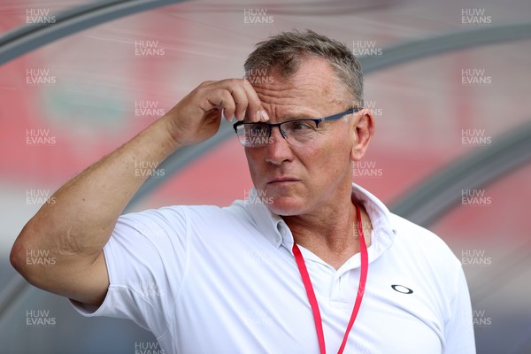 050725 - Japan v Wales - Summer Tour First Test - Kingsley Jones in the dugouts during the warm up