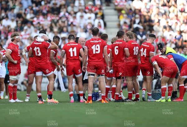 050725 - Japan v Wales - Summer Tour First Test - Wales during a water break