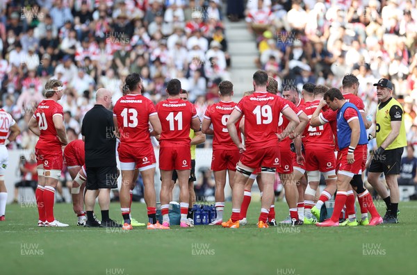 050725 - Japan v Wales - Summer Tour First Test - Wales during a water break