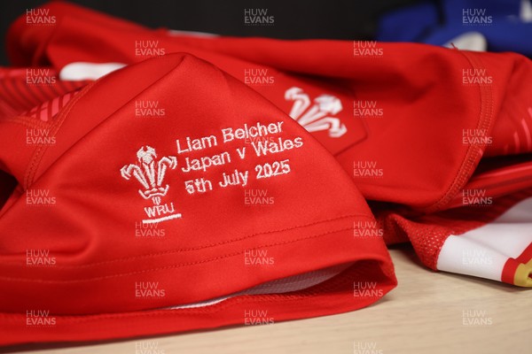 050725 - Japan v Wales - Summer Tour First Test - Liam Belcher of Wales jersey