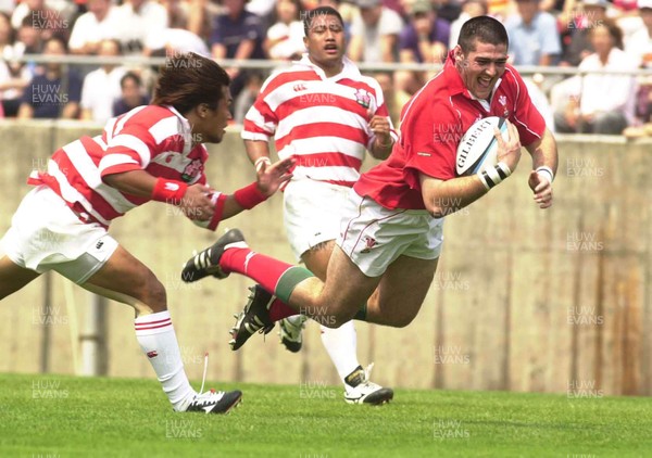 100601 - Japan v Wales - Andy Lloyd revels in the moment as he scores his debut try for Wales