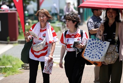 120725 - Japan v Wales - Summer Series - Second Test - Fans outside the stadium