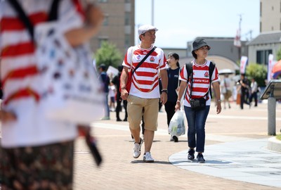 120725 - Japan v Wales - Summer Series - Second Test - Fans outside the stadium
