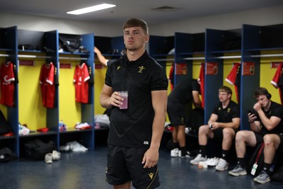 120725 - Japan v Wales - Summer Series - Second Test - Alex Mann of Wales in the dressing room