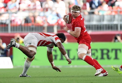 120725 - Japan v Wales - Summer Series - Second Test - Aaron Wainwright of Wales makes a break