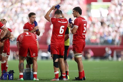 120725 - Japan v Wales - Summer Series - Second Test - Alex Mann of Wales cools off